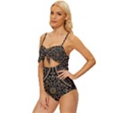 Zentangle-styled-ornament-pattern Knot Front One-Piece Swimsuit View2