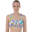 Tridimensional-pastel-shapes-background-memphis-style Back Weave Sports Bra View1