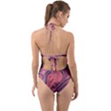 Abstract-colorful-painting-background-closeup Halter Cut-Out One Piece Swimsuit View2