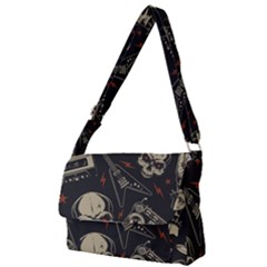 Grunge Seamless Pattern With Skulls Full Print Messenger Bag (s)