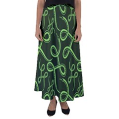 Snakes Seamless Pattern Flared Maxi Skirt