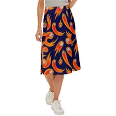 Space Patterns Pattern Midi Panel Skirt