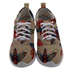 Tattoos Colorful Seamless Pattern Women Athletic Shoes