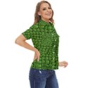 Seamless Pattern Crocodile Leather Women s Short Sleeve Double Pocket Shirt View2