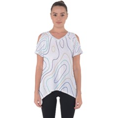 Abstract Colorful Topographic Map Design Vector Cut Out Side Drop Tee
