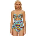 Comic Elements Colorful Seamless Pattern Knot Front One-Piece Swimsuit View1