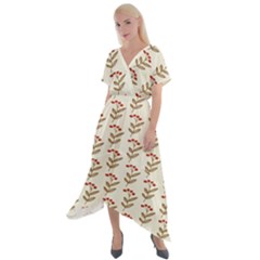 White Fresh Spring Hope Cross Front Sharkbite Hem Maxi Dress