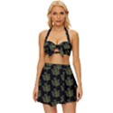 Autumn Leaves Black Vintage Style Bikini Top and Skirt Set  View1
