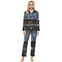 New York Night Central Park Skyscrapers Skyline Womens  Long Sleeve Velvet Pocket Pajamas Set View1