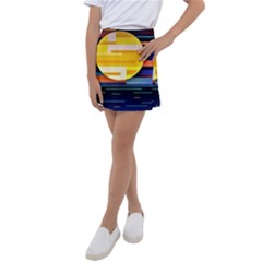 Background Abstract Horizon Kids  Tennis Skirt