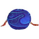 Wavy Abstract Blue Drawstring Bucket Bag View3