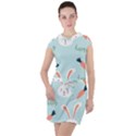 Bunny Carrot Pattern Background Drawstring Hooded Dress View1