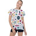 Wallpaper Background Cute Design Ruffle Collar Chiffon Blouse View1