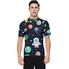 Space And Astronomy Decorative Symbols Seamless Pattern Vector Illustration Men s Short Sleeve Rash Guard