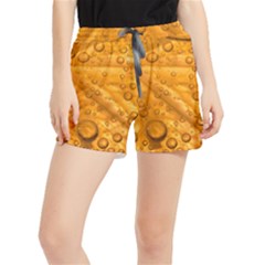 Lime Water Bubbles Macro Light Detail Background Women s Runner Shorts