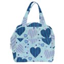 Hearts Pattern Paper Wallpaper Blue Background Boxy Hand Bag View1