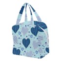 Hearts Pattern Paper Wallpaper Blue Background Boxy Hand Bag View2