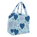 Hearts Pattern Paper Wallpaper Blue Background Boxy Hand Bag View3