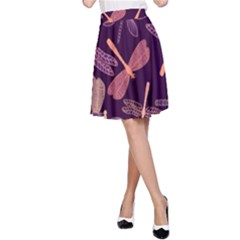 Dragonfly Pattern Design A-line Skirt