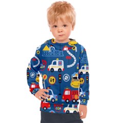 Car Cars Seamless Pattern Vector Rescue Team Cartoon Kids  Hooded Pullover