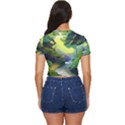 Landscape Illustration Nature Painting Side Button Cropped Tee View4