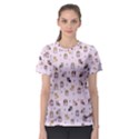 Puppies Dog Pattern Drawing Women s Sport Mesh Tee View1