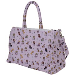 Puppies Dog Pattern Drawing Duffel Travel Bag