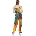 Illustration Robot Cute Sweet Futuristic Sleeveless Tie Ankle Chiffon Jumpsuit View2