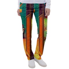 Illustration Robot Cute Sweet Futuristic Women s Casual Pants