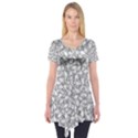 Bacterias Drawing Black And White Pattern Short Sleeve Tunic  View1