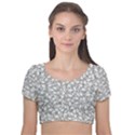 Bacterias Drawing Black And White Pattern Velvet Short Sleeve Crop Top  View1