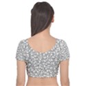 Bacterias Drawing Black And White Pattern Velvet Short Sleeve Crop Top  View2