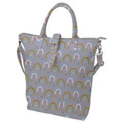 Rainbow Pattern Buckle Top Tote Bag by ConteMonfrey