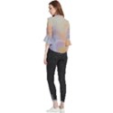 Gradient purple, orange Loose Horn Sleeve Chiffon Blouse View2