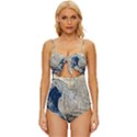 Wave Sea Ocean Splash Water Surf Foam Movement Knot Front One-Piece Swimsuit View1