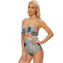 Wave Sea Ocean Splash Water Surf Foam Movement Knot Front One-Piece Swimsuit View2