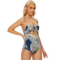 Wave Sea Ocean Splash Water Surf Foam Movement Knot Front One-Piece Swimsuit View3
