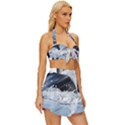 Gray Washing Machine Illustration Vintage Style Bikini Top and Skirt Set  View3