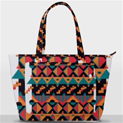 Tribal Pattern Seamless Border Back Pocket Shoulder Bag 