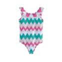 Zigzag Pattern Kids  Frill Swimsuit View1