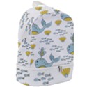 Cartoon Whale Seamless Background Pattern Zip Bottom Backpack View2