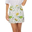 Hamburger With Fruits Seamless Pattern Mini Front Wrap Skirt View1