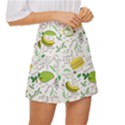 Hamburger With Fruits Seamless Pattern Mini Front Wrap Skirt View3