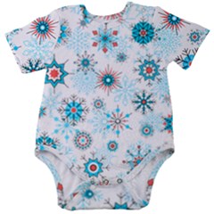Beautifule Snowflake Decorative Pattern Seamless Baby Short Sleeve Onesie Bodysuit
