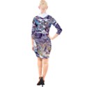 Abstract cross currents Quarter Sleeve Hood Bodycon Dress View2