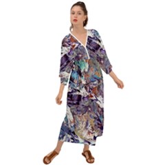 Abstract Cross Currents Grecian Style  Maxi Dress