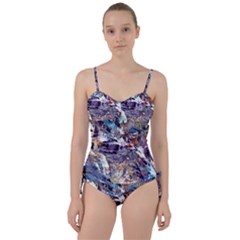 Abstract Cross Currents Sweetheart Tankini Set