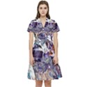 Abstract cross currents Short Sleeve Waist Detail Dress View1