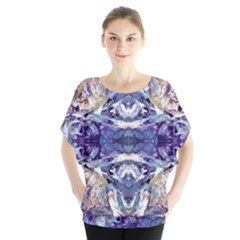 Amethyst Repeats Batwing Chiffon Blouse