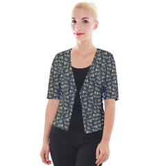 Robot Skull Extreme Close Up Cropped Button Cardigan